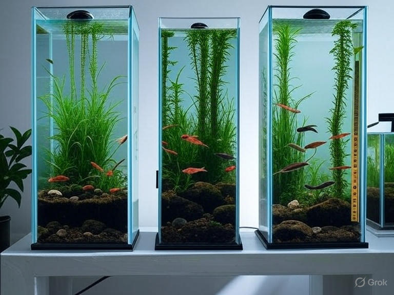 Axolotl tank size comparison showing minimum 20-gallon and recommended 40-gallon long aquarium dimensions"